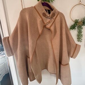Rachel Zoe Beige Poncho Sweater